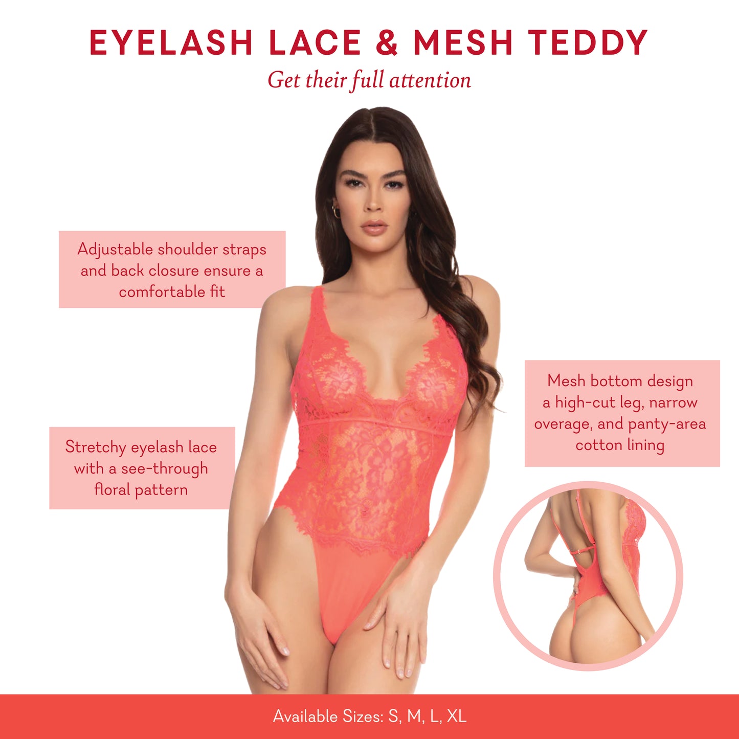Eyelash Lace & Mesh Teddy