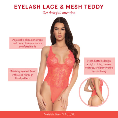 Eyelash Lace & Mesh Teddy